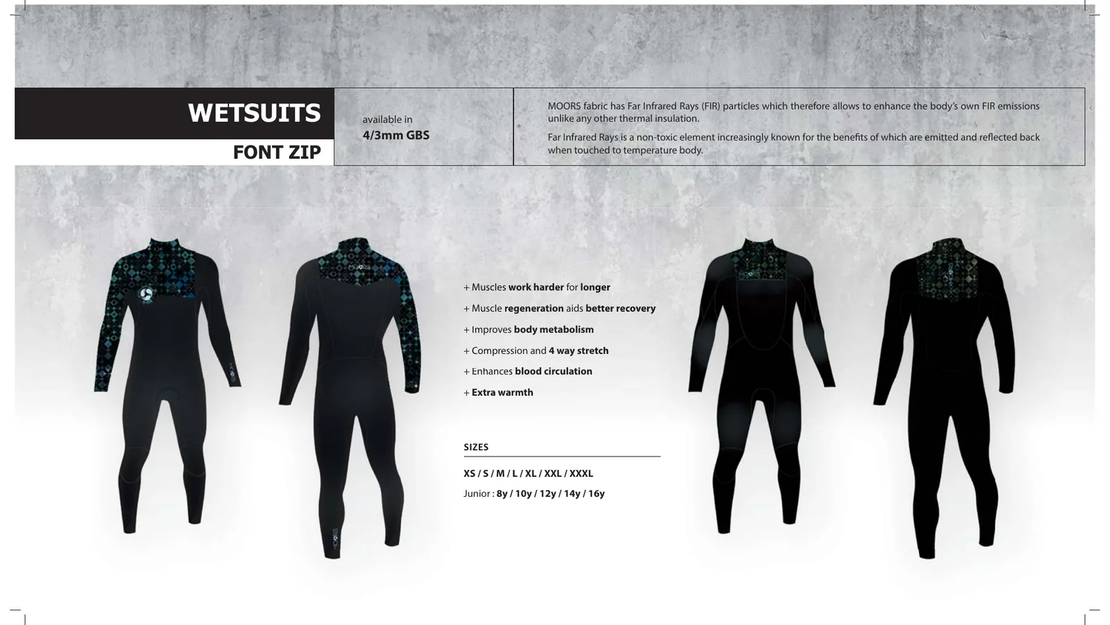 MOOR'S front zip wetsuits
