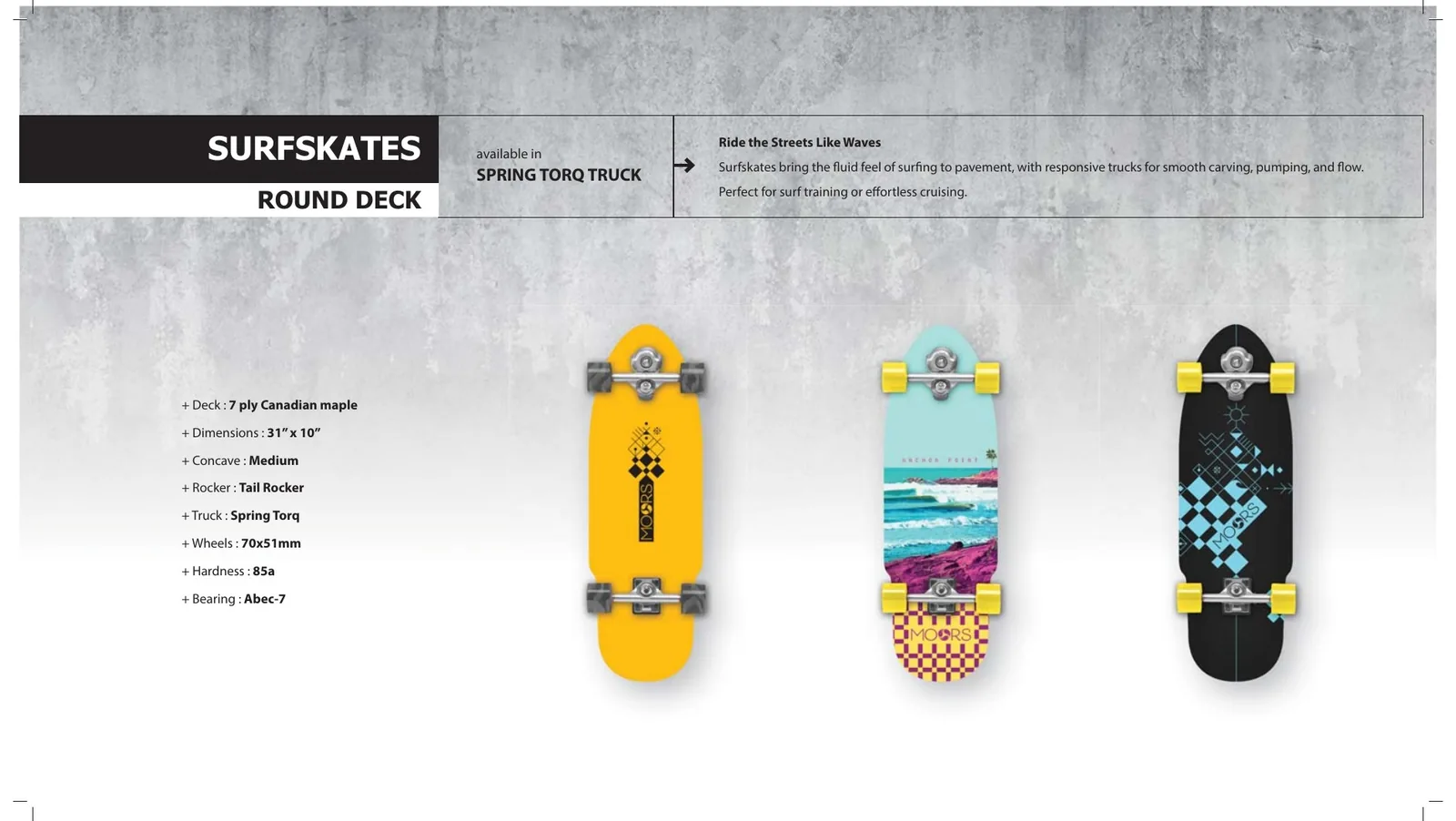 MOOR'S Round Deck Surfskate