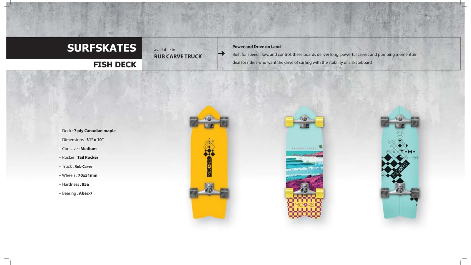 MOOR'S Fish Deck Surfskate